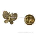 Custom gold plating beautiful butterfly Rhinestone Pin Badge